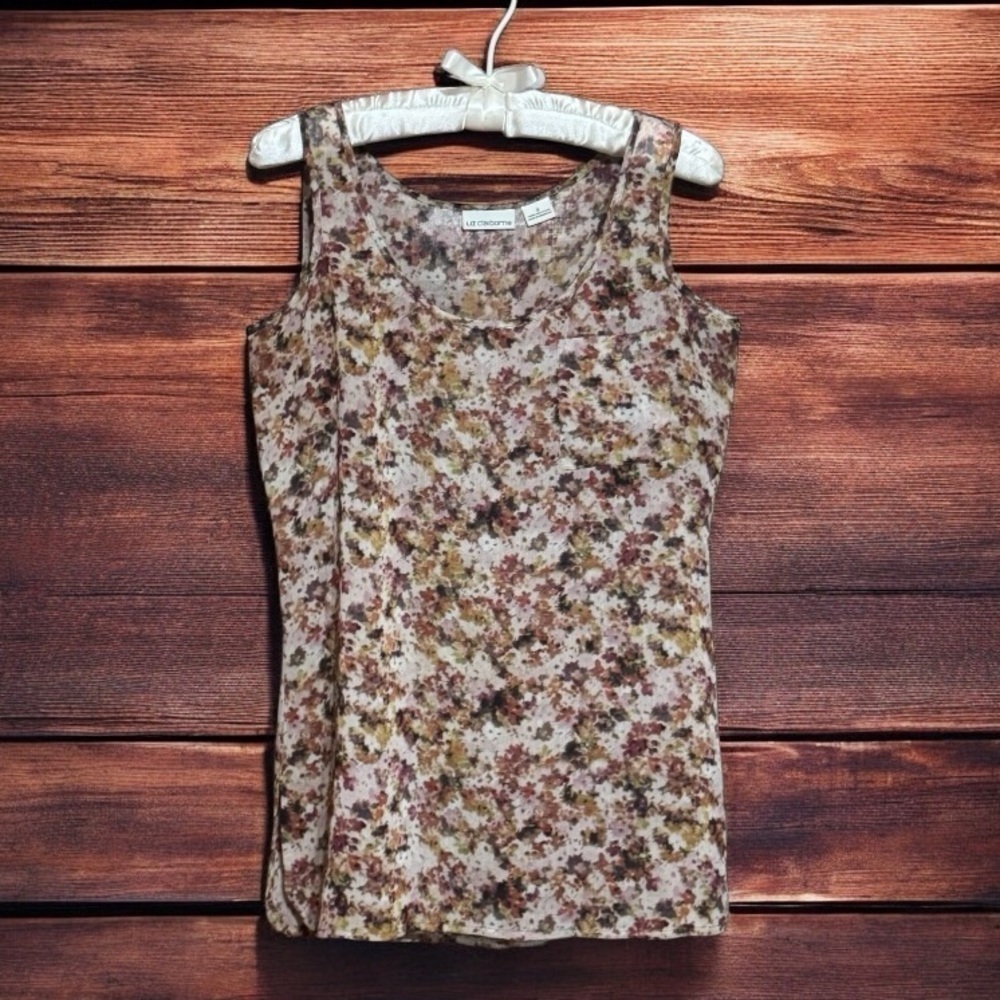 LIZ CLAIBORNE FLORAL SHEER BLOUSE SIZE SMALL